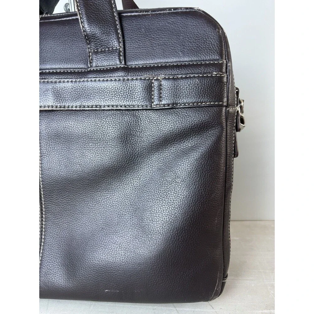 Henderson Laptop Briefcase Messenger Bag Leather Brown Travel Sleeve